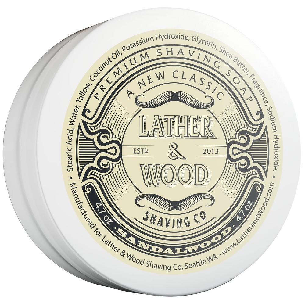ather & Wood Shaving Soap - Sandalwood - Simply The Best Luxury Shaving Cream...