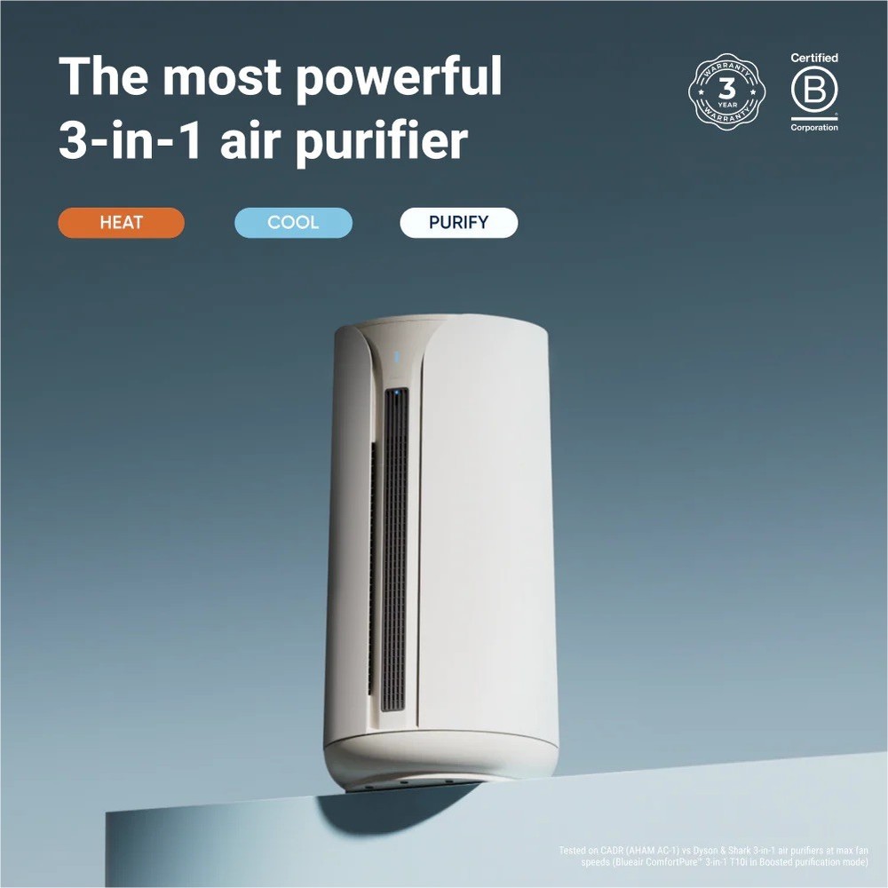 Blueair ComfortPure™ 3-in-1 T10i Air Purifier, Heater, and Cooler