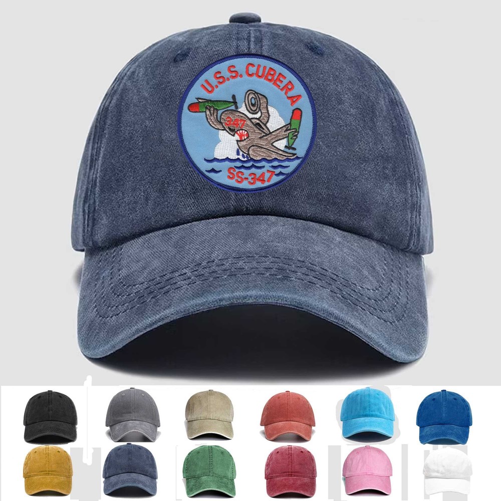 Custom Embroidered Hat SS-347 USS Cubera, Veteran Cap, Trucker Hat, Gift Idea