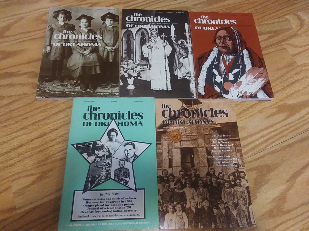 Chronicles Of Oklahoma. 5 Issues. 1985-88.