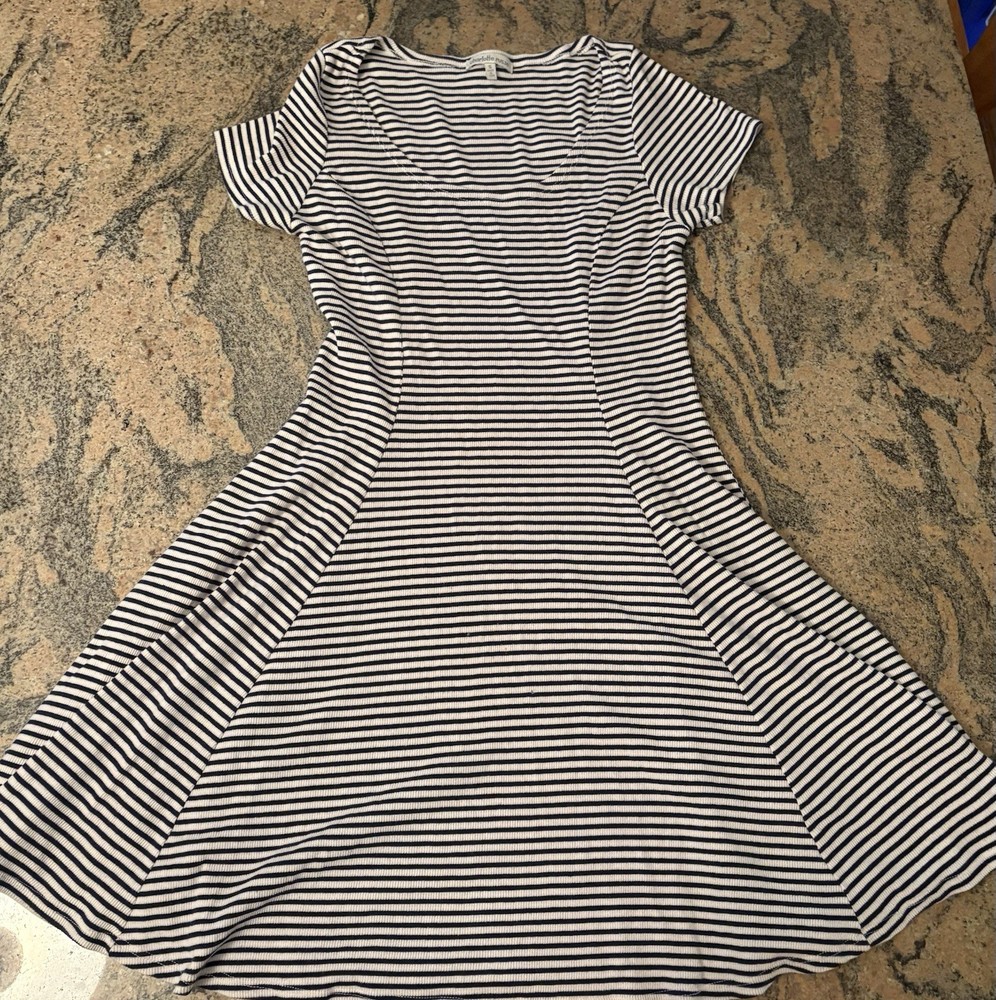 Charlotte Russe Black And White Stripes Dress, Size Small