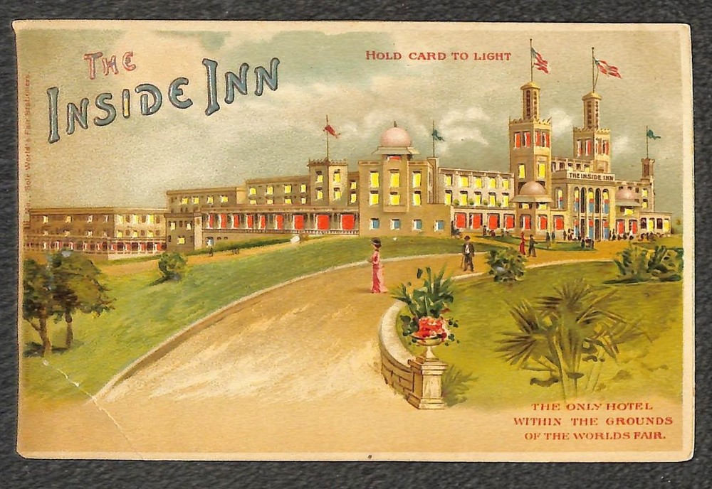 St. Louis World's Fair Expo Inside Inn Die-Cut Hold To Light Htl Postcard (1904)
