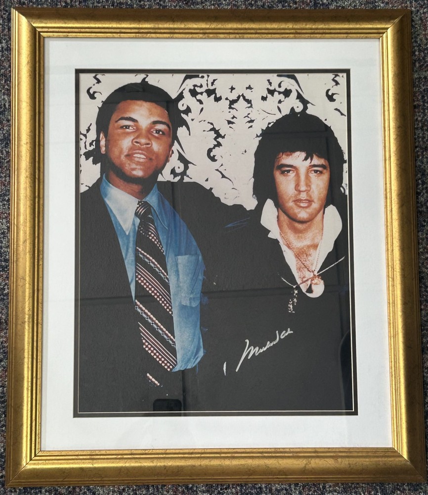 Muhammad Ali Signed 16x20 Elvis Presley Framed Photo AUTO JSA LOA *RARE & BOLD*PROBSTEIN is actively accepting consignments !!