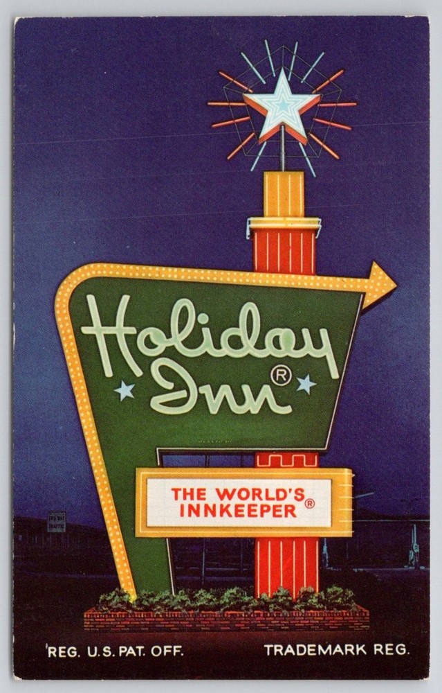 Vintage Holiday Inn Sign Postcard Salisbury NC Curteichcolor Mid-Century