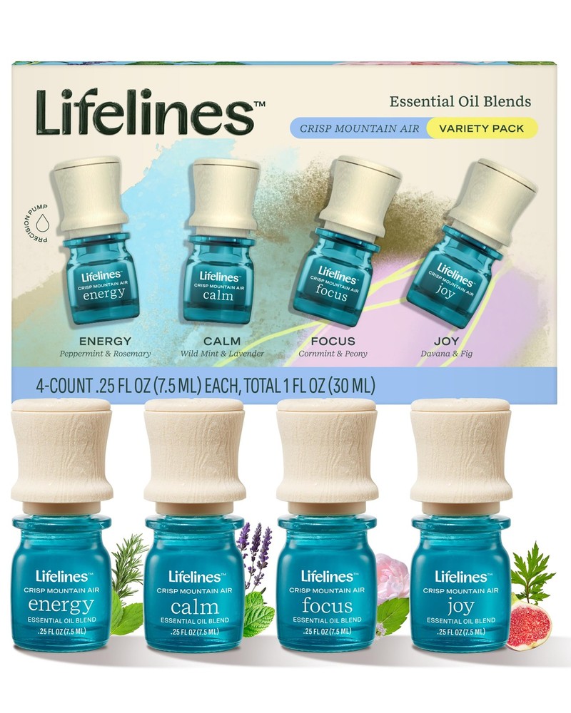 Lifelines Essential Oil Blends Mess-Free Aromatherapy for Home Crisp Mt Air