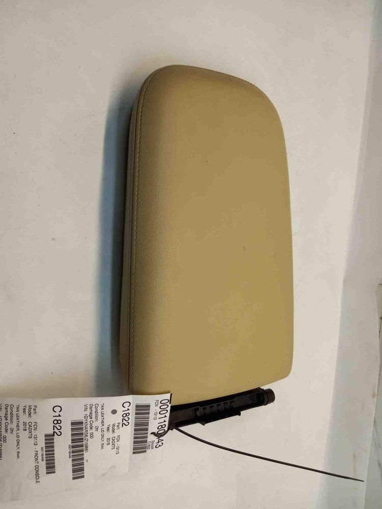 17-20 CADILLAC XT5 Front Console TAN LEATHER LID ONLY floor w/o heated rear seat