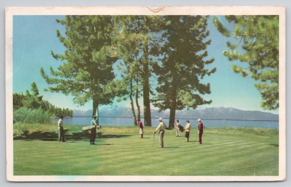Vintage Lake Tahoe Postcard No. 3 Green at Glenbrook Nevada Golf Course