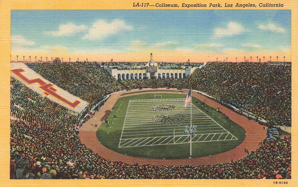 Los Angeles Ca Coliseum Exposition Park 1941 Vintage Linen Postcard 082625 U