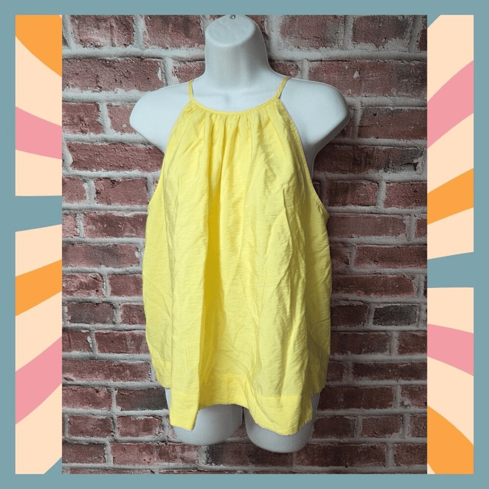 Sunny Sophistication  A New Day Yellow Halter Tank Top (Large)