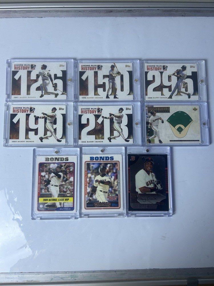 Topps Barry Bonds 9-Card Insert Lot Giants Home Run History + HFA Opening Day