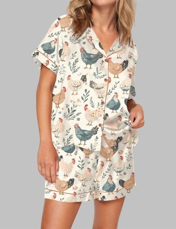 Cute Chicken Pajama Set For Women