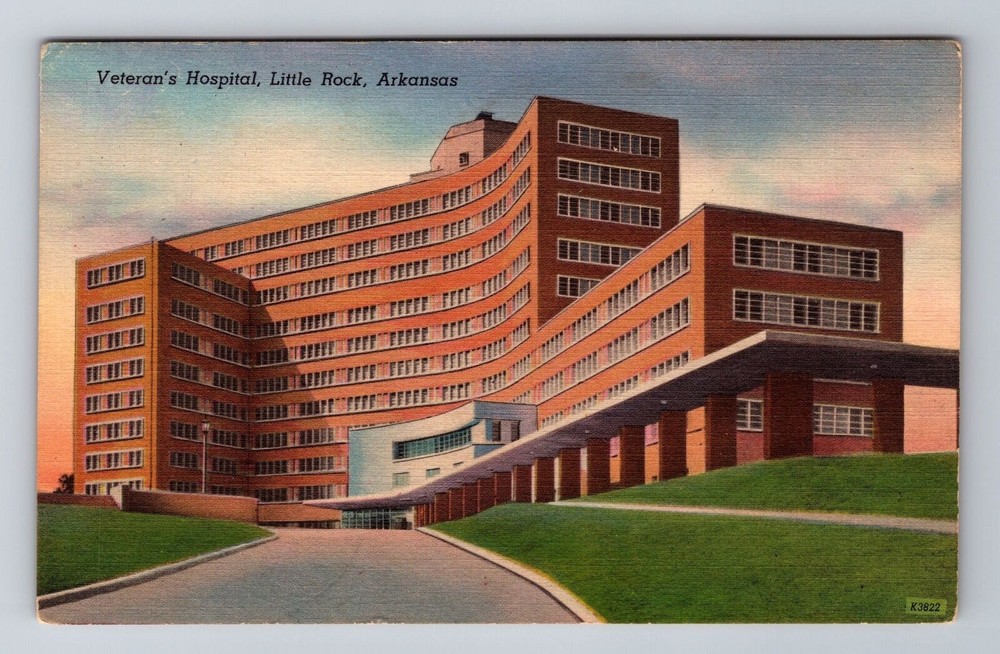 Little Rock AR-Arkansas, Veterans Hospital, Antique, Vintage c1954 Postcard