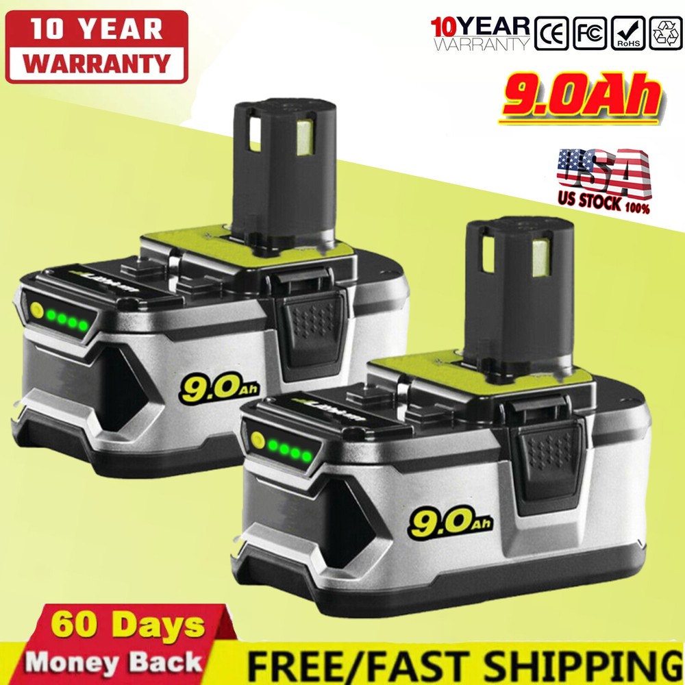 2PACK 9.0Ah For RYOBI 18V Battery One Plus High Capacity P108 Lithium-Ion P103
