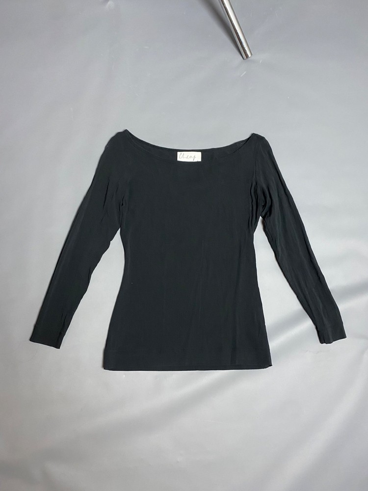 Vtg 90s Moschino Cheap And Chic Black Long Sleeve Top Size S Made in Italy