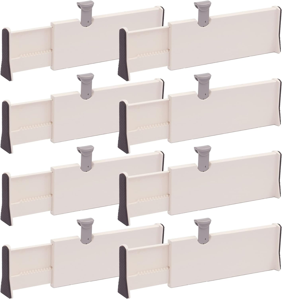 Set of 8 Adjustable Drawer Dividers Organizer Separators Plastic Dresser Organiz