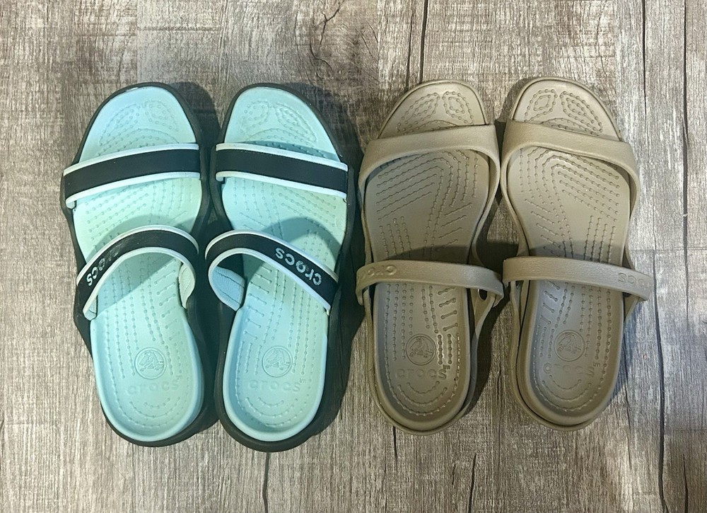 Lot Of 2 Pairs Crocs Women’s Sandals Size 7 Good Condition