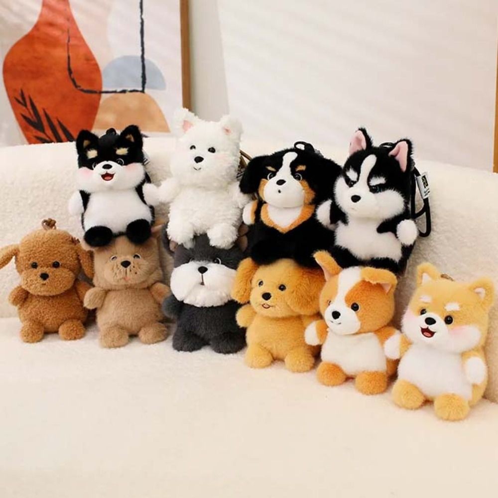 Dog Stuffed Keychain Ornament Puppy Dolls Stuffed Animal Backpack Bag Charm