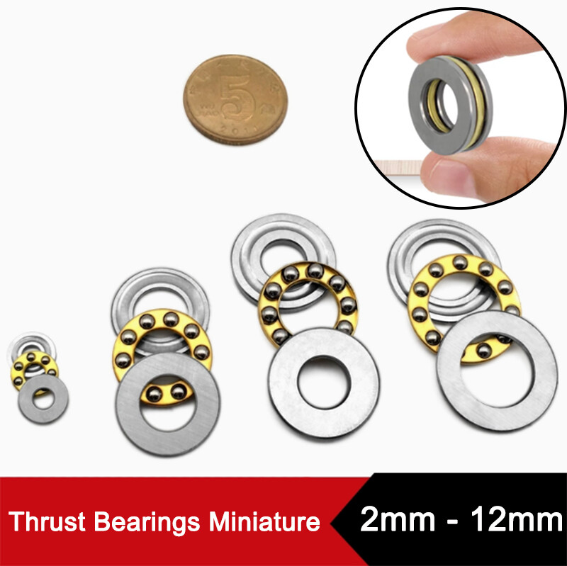 Thrust Bearings Miniature Plane Axial Ball Bearing 2/3/4/5/6/8/10/12mm Inner Dia