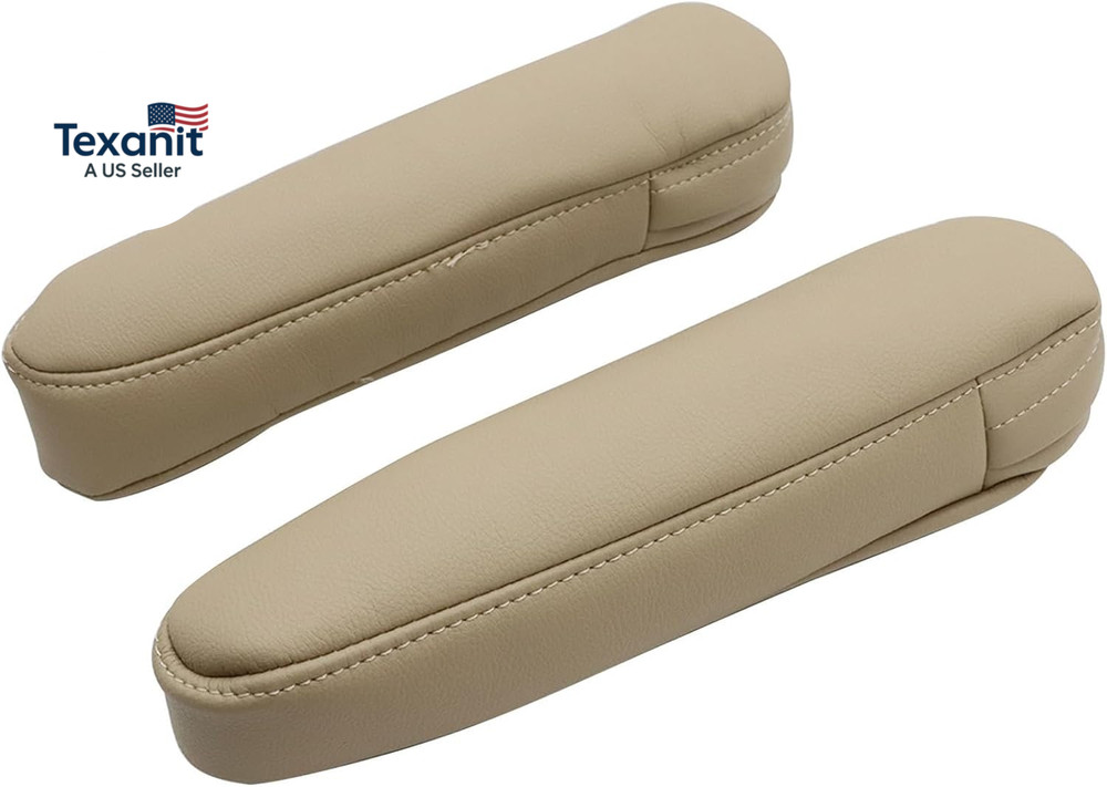 2Pcs Tan Leather Seat Armrest Covers Fit for Toyota Sequoia Tundra 2001 2002 200