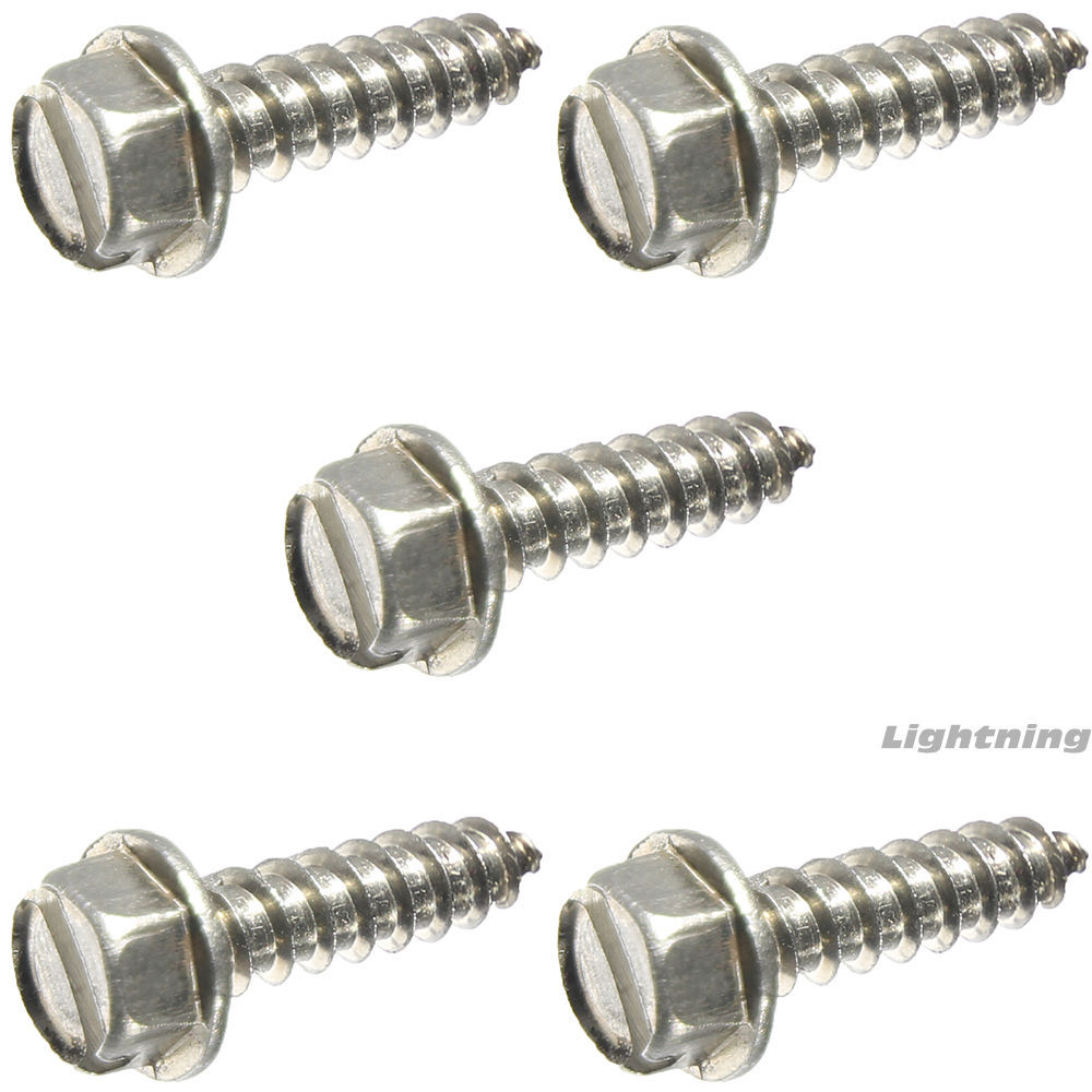 Slotted Indented Hex Washer Sheet Metal Screw Stainless #6X3/4'' Qty 50