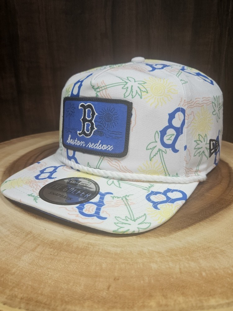Boston Red Sox New Era Floral Golfer Trucker Patch Snapback Adjustable Hat Cap