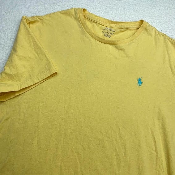 Polo Ralph Lauren  T-Shirt Mens XL  Yellow Short Sleeve Casual Classic Pony Logo