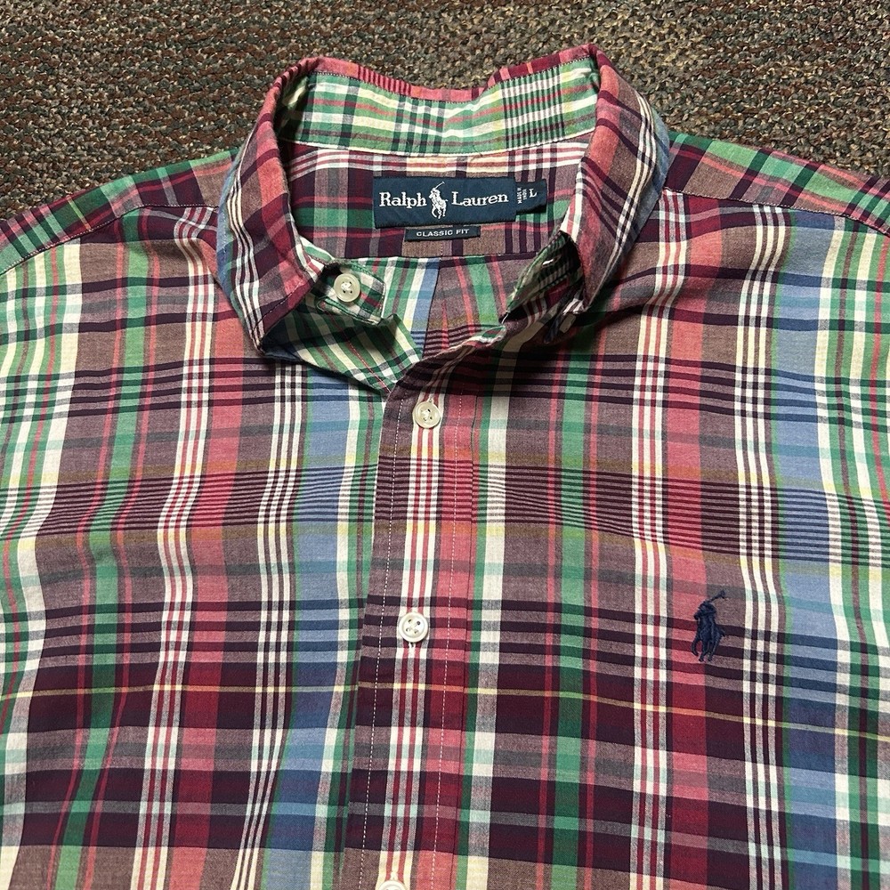 Polo Ralph Lauren Button Down Shirt Classic Fit Men’s L Easter Multicolor Plaid
