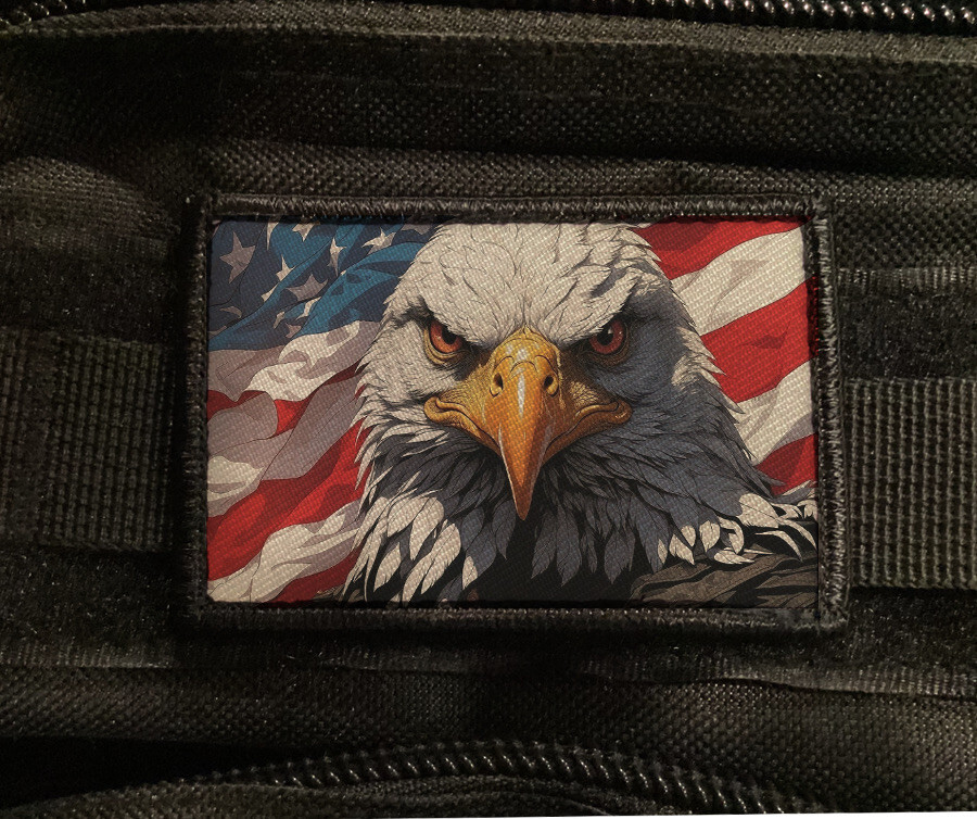 Patriot Bald Eagle Patch Morale Army Tactical Hook [sub]