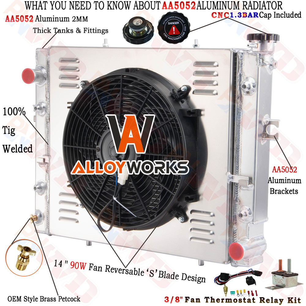 16410U335071 3 Row Radiator Shroud Fan For 1990-2011 1992 Toyota Forklift 4.3