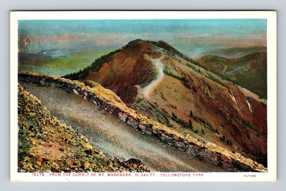 Yellowstone National Park-From The Summit Of Mt Washburn, Vintage Postcard