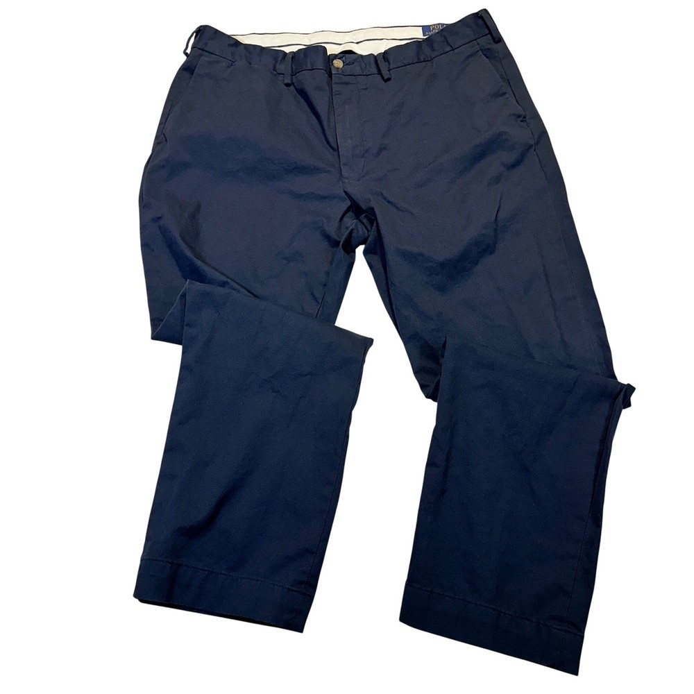 Polo Ralph Lauren Mens Navy Blue Stretch Straight Fit Chino Pants 38x30