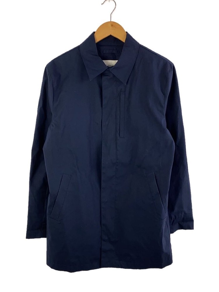 Calvin Klein Stainless Steel Collar Coat/S/Polyester/Nvy 1599