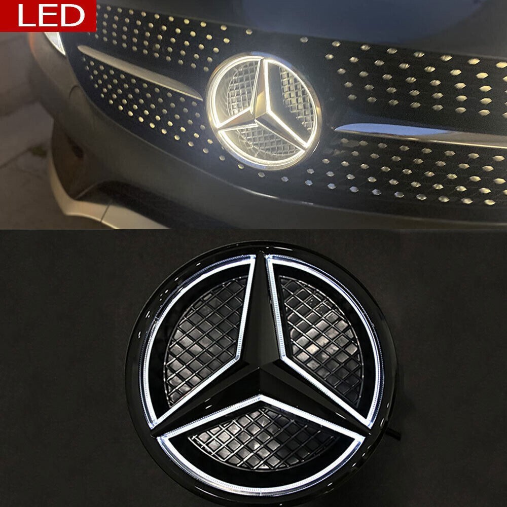 Fit For Mercedes Benz Front Grille LED Emblem Light Illuminated Logo Star Badge