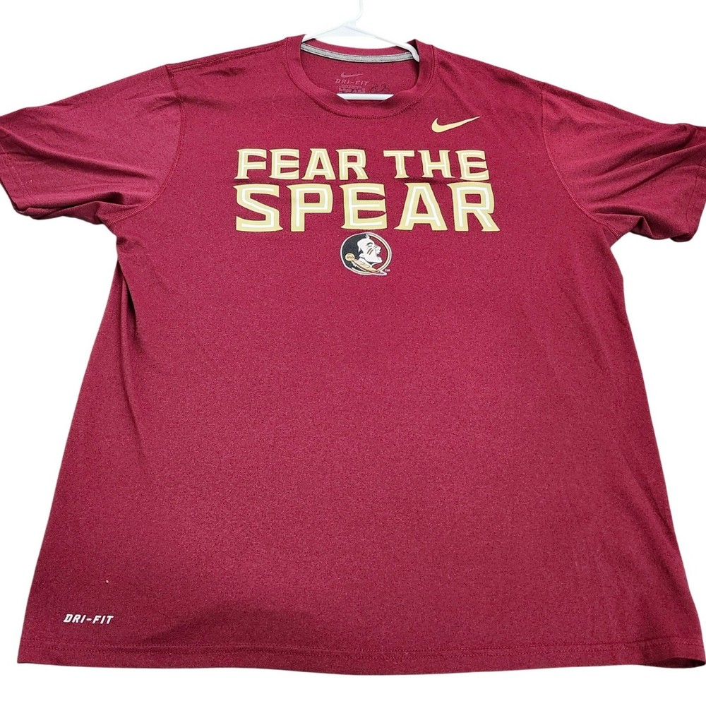 Nike Florida State Seminoles Fear The Spear Dri-FIT T-Shirt Mens Large Garnet