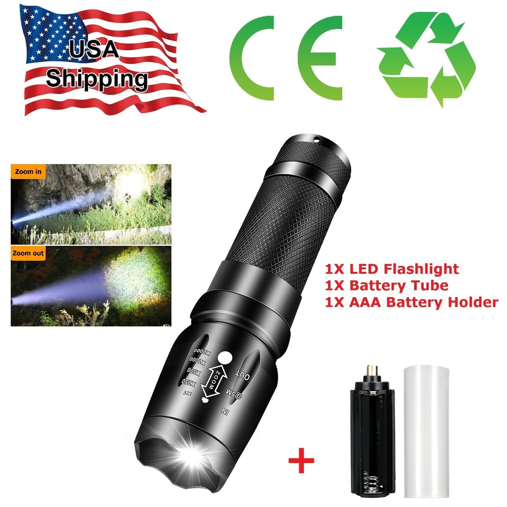 990000LM Super Bright LED Small Flashlight AAA Working Light Torch Lamp Zoomable