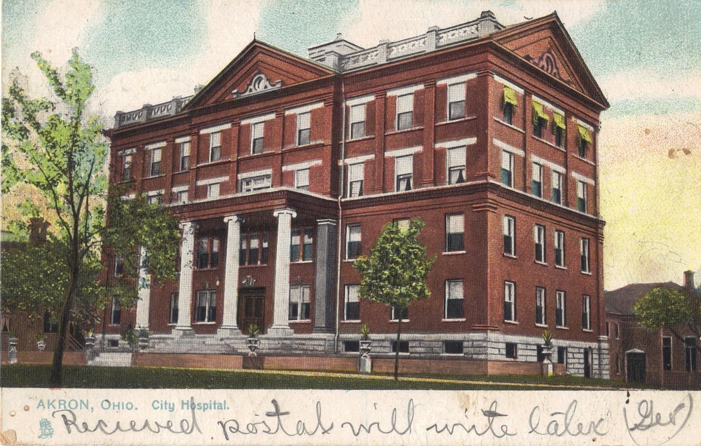 Akron  OH City Hospital  1908  UDB Raphael Tuck Postcard