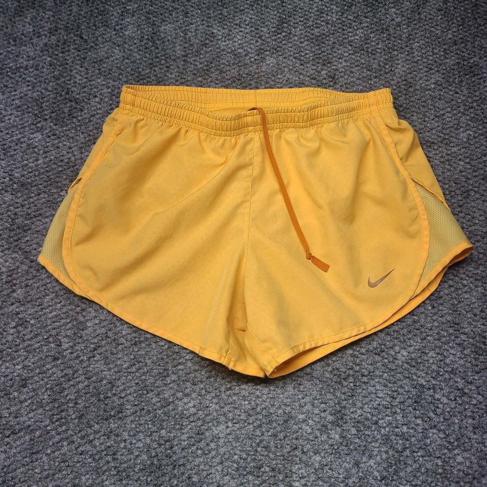 Nike Dri-FIT Tempo Running Shorts Yellow Women's XS Athletic Workout