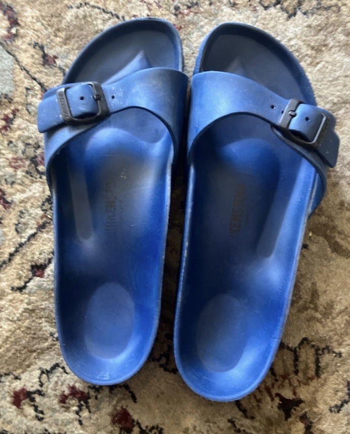 Birkenstock Preowned Blue Size 7 Women Slides Sandals Flip Flops