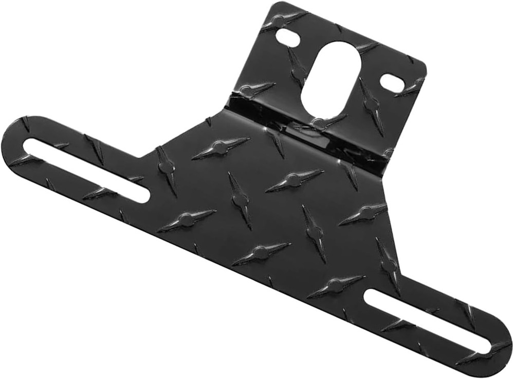 Universal Black Aluminum License Plate Bracket with Light Mount H Color: Black