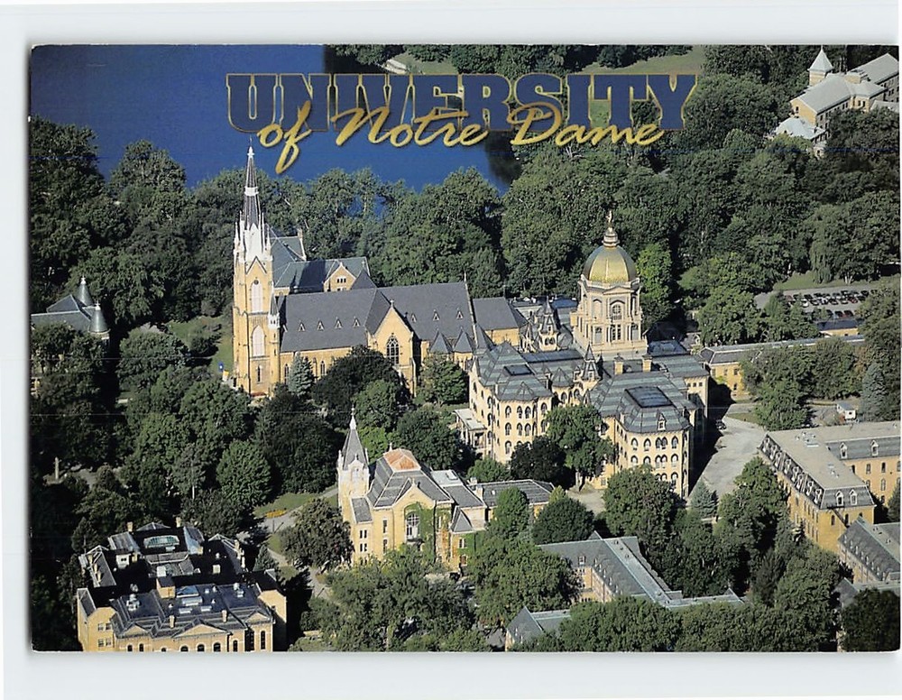 Postcard Aerial View University of Notre Dame South Bend Indiana USA