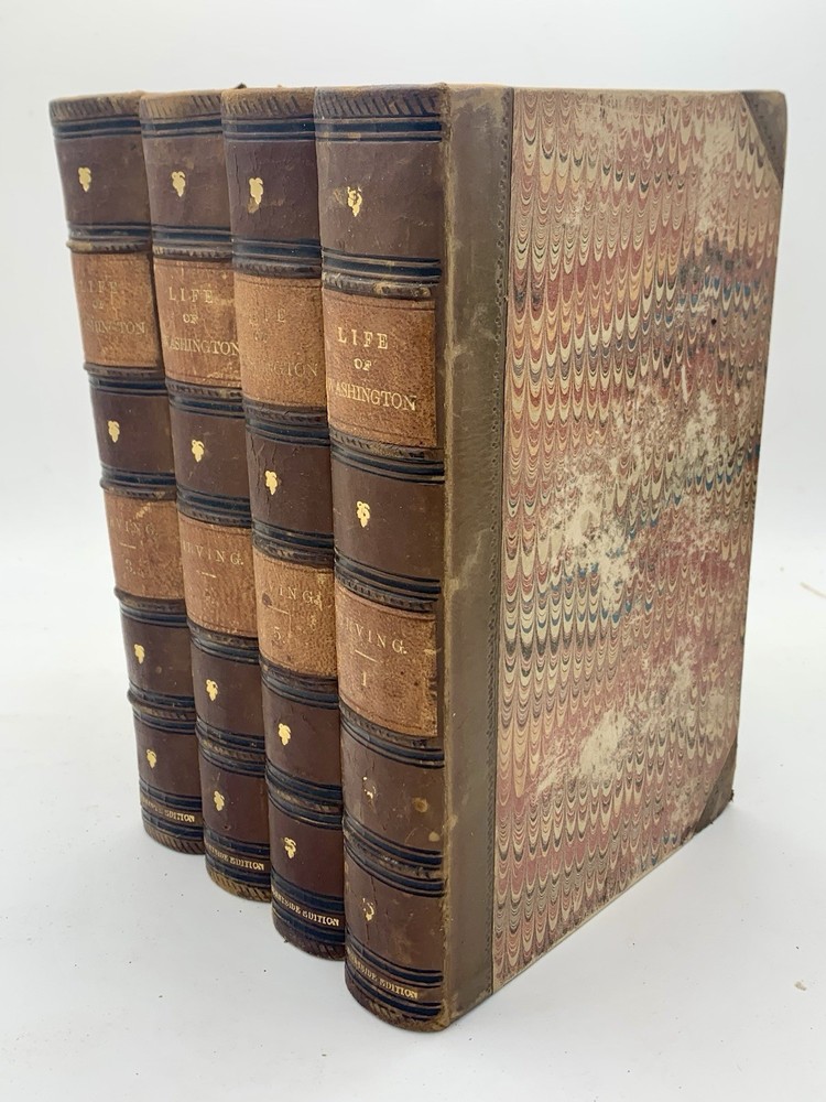 1864 Life of George Washington Washington Irving Sunnyside Ed 4/5 Vols Marbled