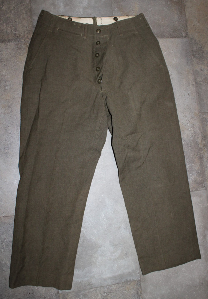 Vtg U.S. Army Military Korean War Era Trousers Wool Pants O.D. M-1952 Sz. 31x29