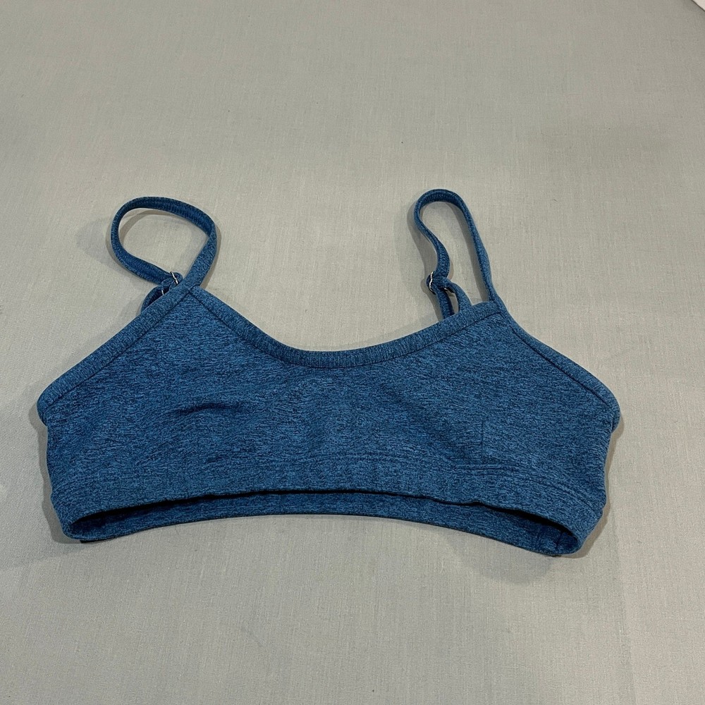 Bombshell Sportswear Sports Bra Womens Small Blue Heathered Adjustable Straps