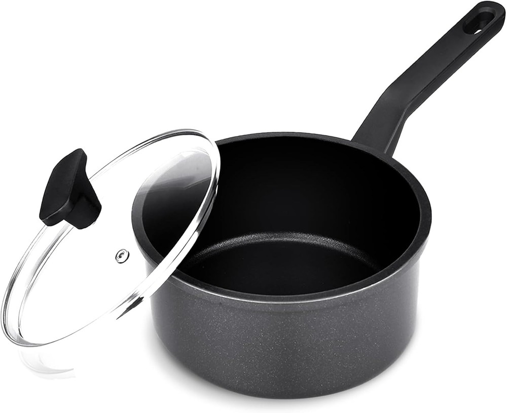 1.5QT Nonstick Induction Sauce Pan with Lid, PFOA-Free Kitchen Pot
