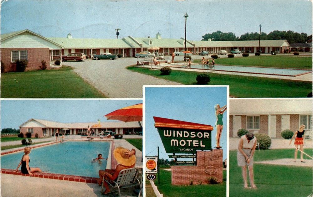 QUALITY COURTS, WINDSOR MOTEL, VACANCY, AIR CONDITIONED, Postcard