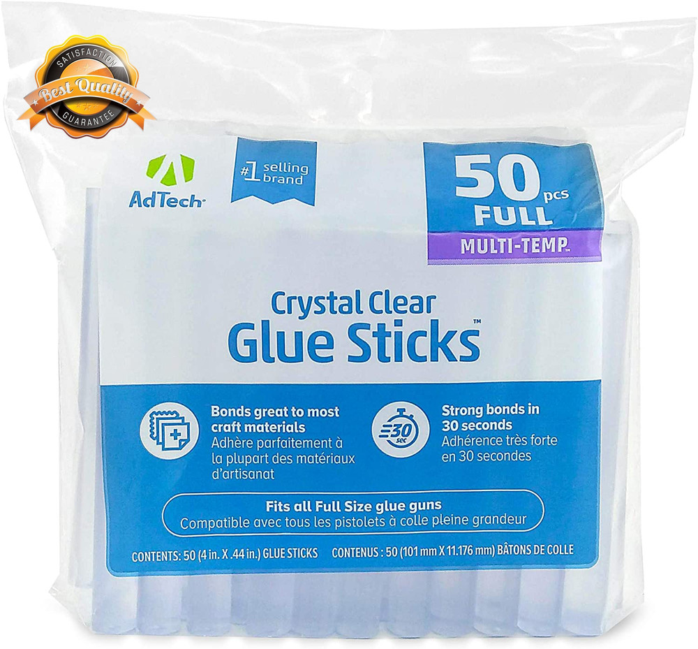 Crystal Clear Hot Glue Gun Sticks Full Size All Purpose Craft 50 Pack