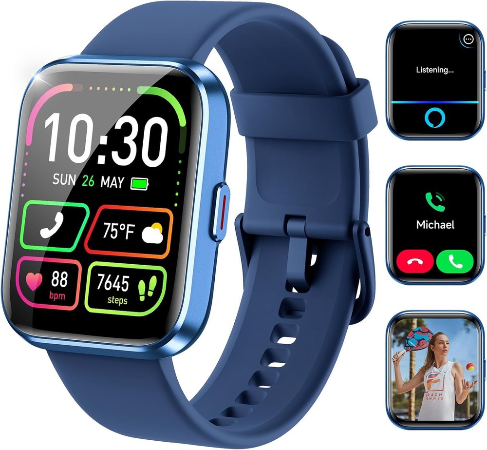 Bluetooth Smart Watch for Women with Fitness Tracking Pink for Android iOS