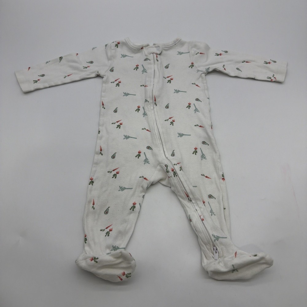 Carters Child Of Mine One Piece Toddler Girls Size 6-9M White Aop Full Zip.45709