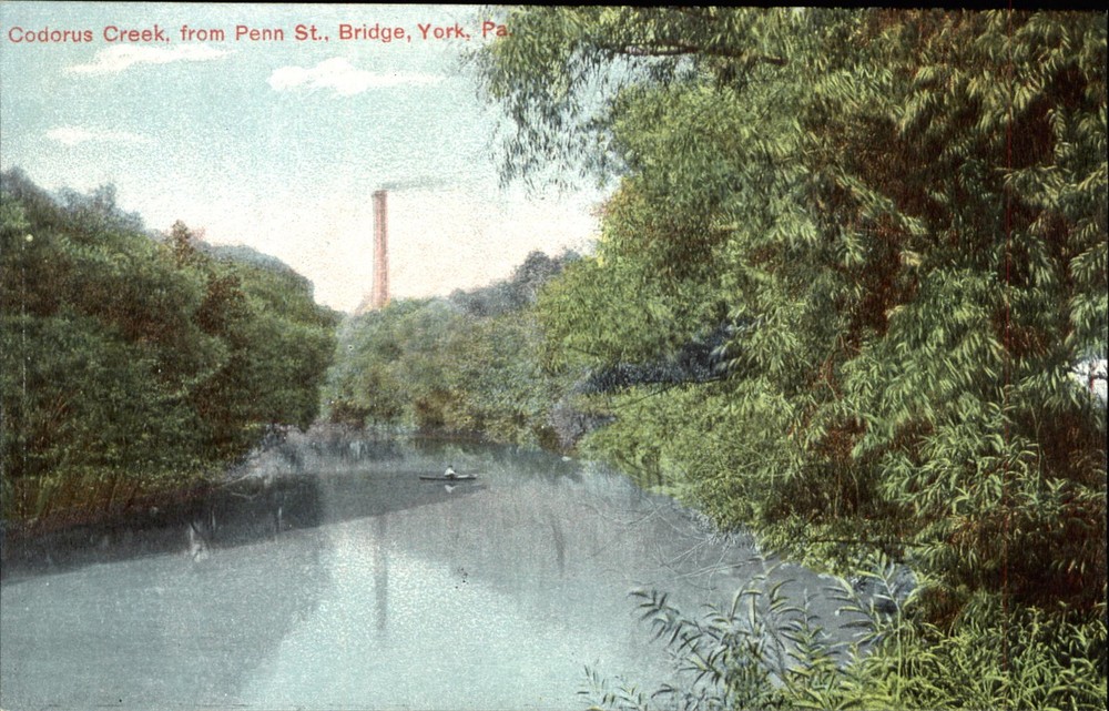 Codorus Creek from Penn Street Bridge ~ York Pennsylvania PA ~ McCrorey c1910
