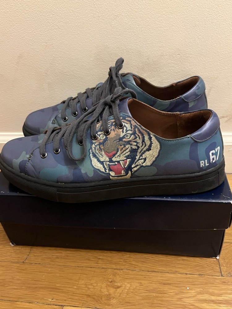 Polo Ralph Lauren Jermain-SK-ATH Camouflage Tiger Sneakers Men's Size 11D